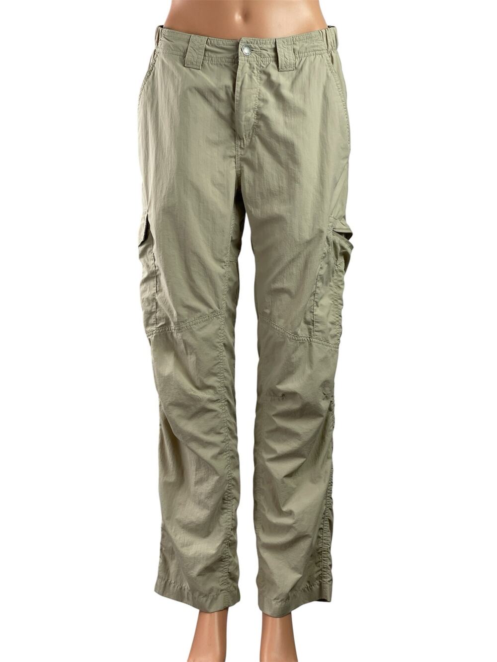 Columbia Olive Green Mid Rise Straight Leg Pockets Cargo Trousers Pants Size 30